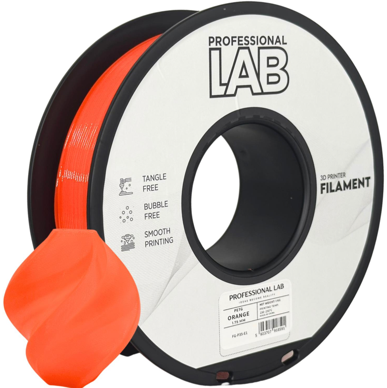 PETG Filament Orange 1,75 mm – 1 kg | Professional Lab