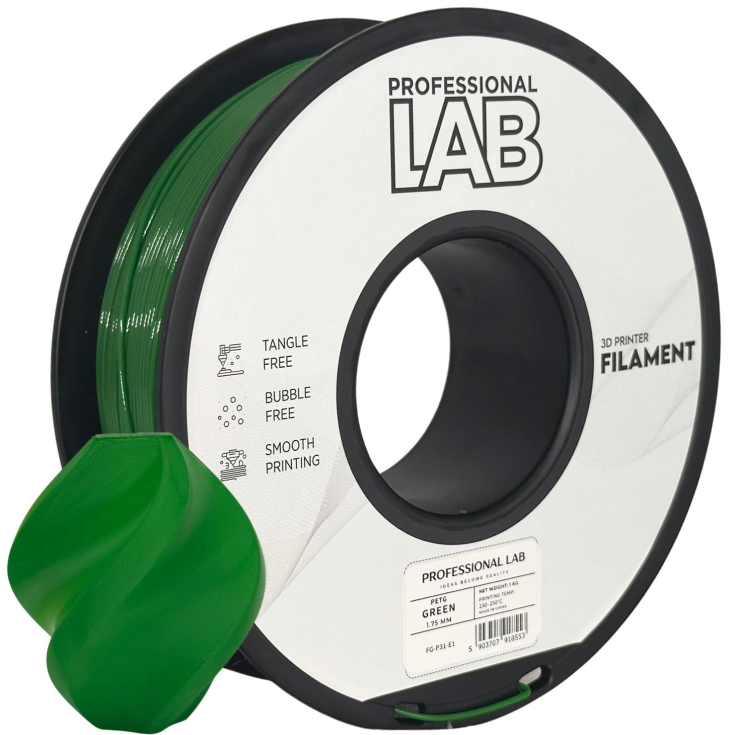 PETG Filament Grün 1,75 mm – 1 kg | Professional Lab