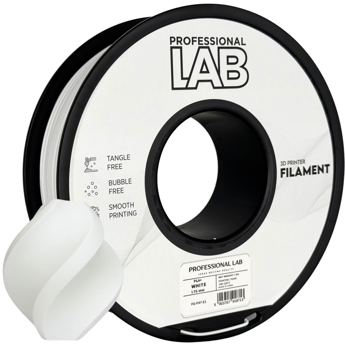 PLA+ Filament Weiß 1,75 mm – 1 kg | Professional Lab