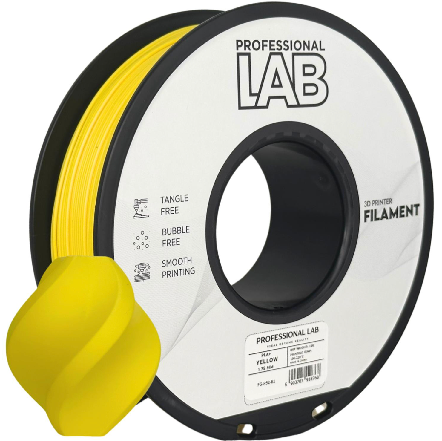 PLA+ Filament Gelb 1,75 mm – 1 kg | Professional Lab