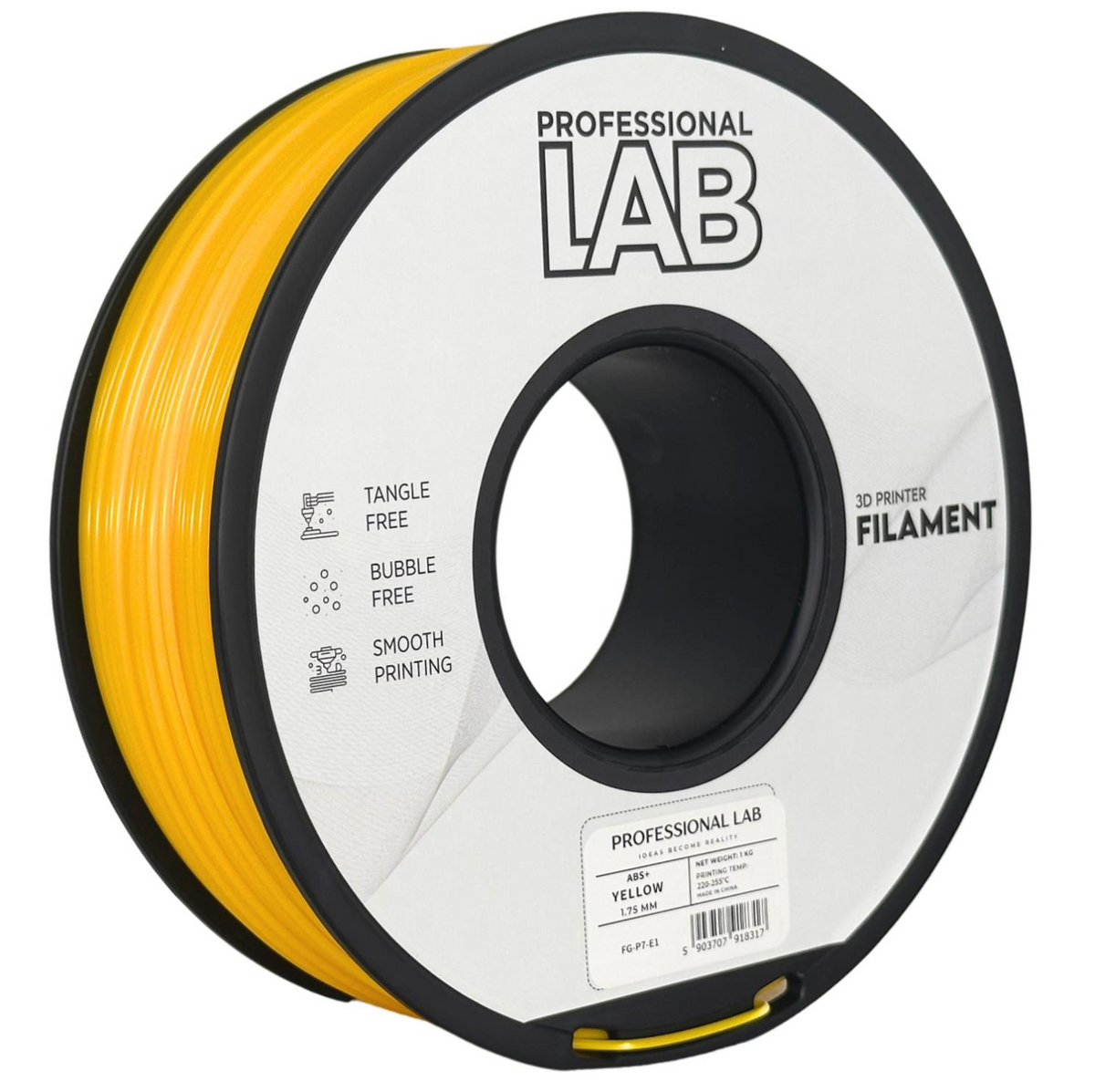 ABS+ Filament Gelb 1,75 mm – 1 kg | Professional Lab