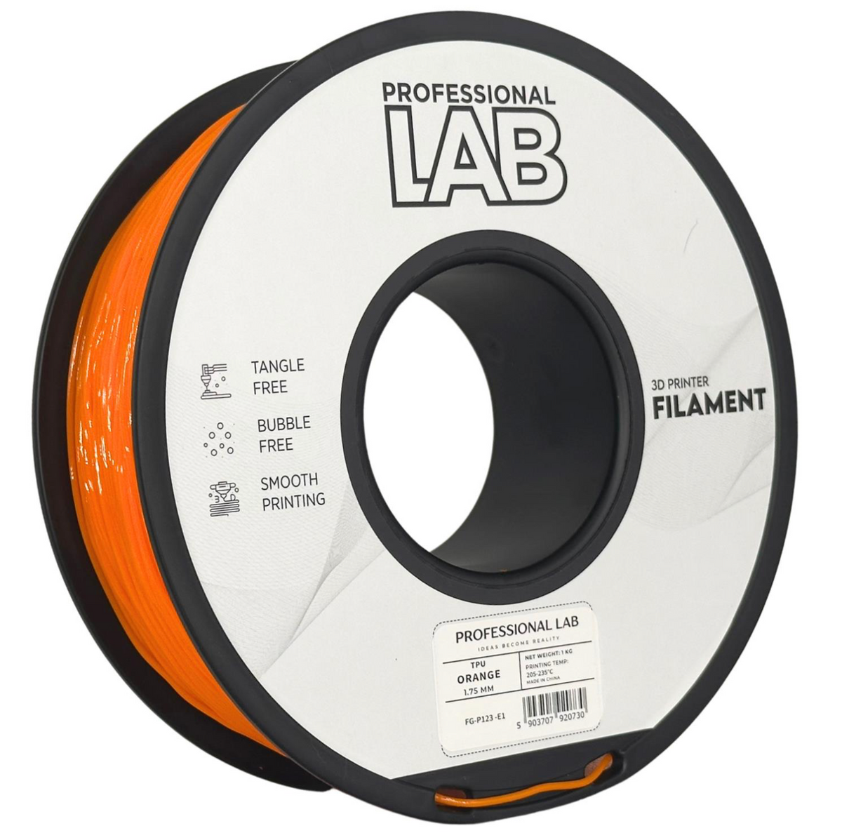 TPU Filament Orange 1,75 mm – 1 kg | Professional Lab