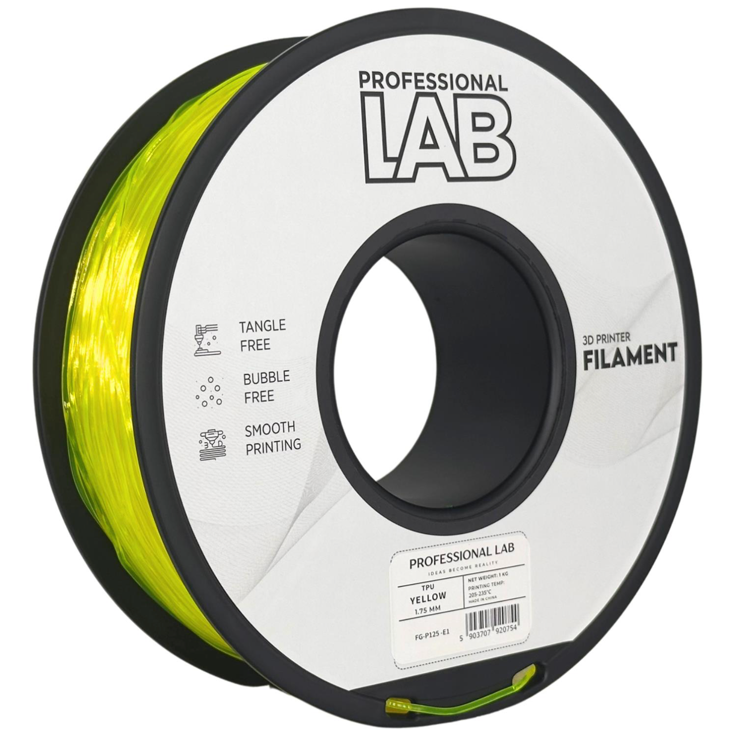TPU Filament Gelb 1,75 mm – 1 kg | Professional Lab